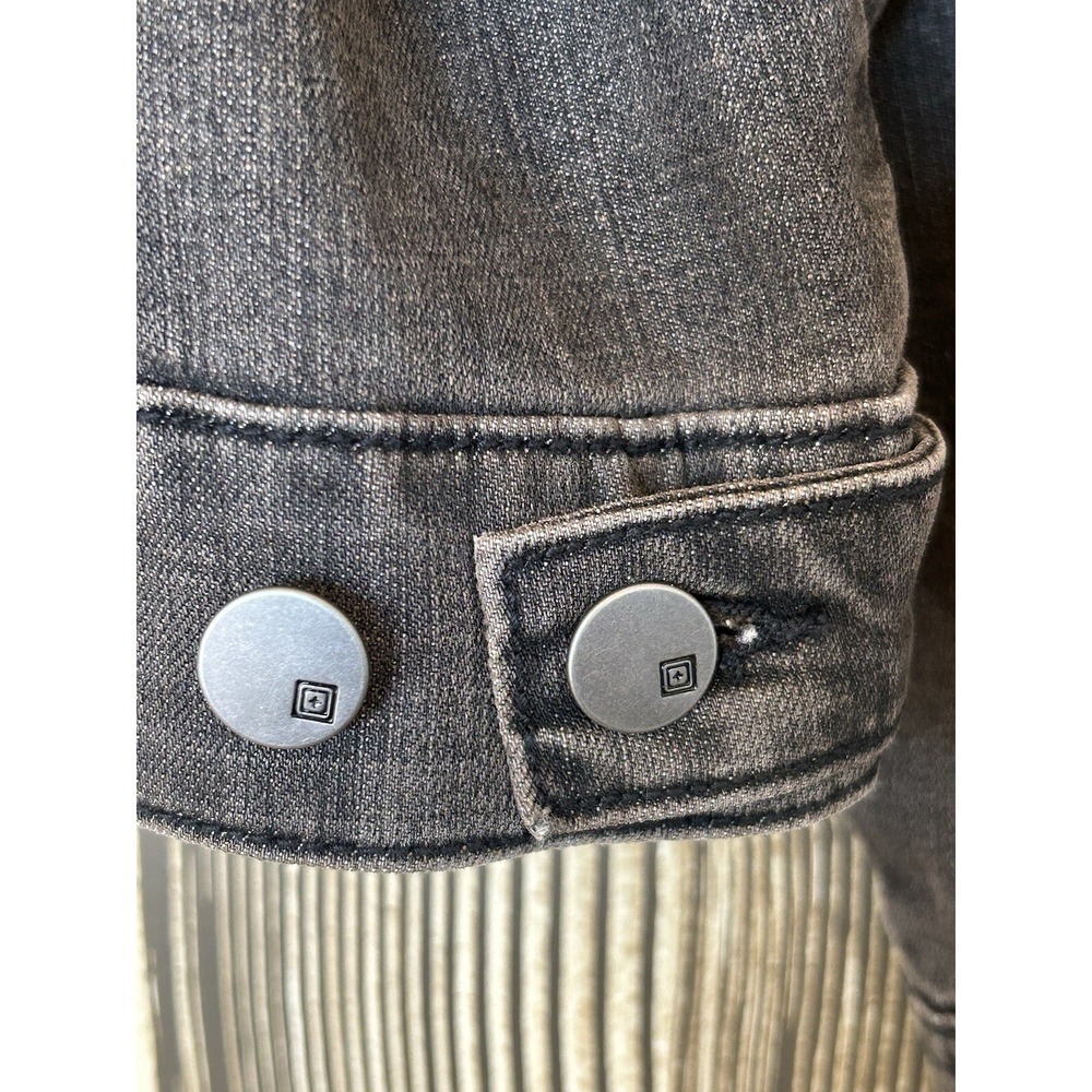 5.11 Tactical Women's Denim Jacket‎ Gray Size M Grunge Classic Biker Rock Chores - Picture 4 of 8
